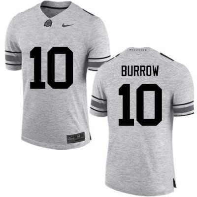Men's Ohio State Buckeyes #10 Joe Burrow Gray Nike NCAA College Football Jersey Colors YHY3644OA